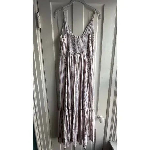 Abercrombie & Fitch Linen-Blend Striped Maxi Dress – Size Large - Picture 5 of 8